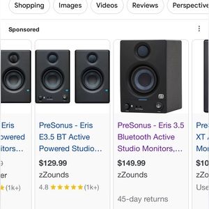 (Brand New In Box)❗️❗️❗️PreSonus Eris E3.5 3.5-inch Powered Studio Monitors
